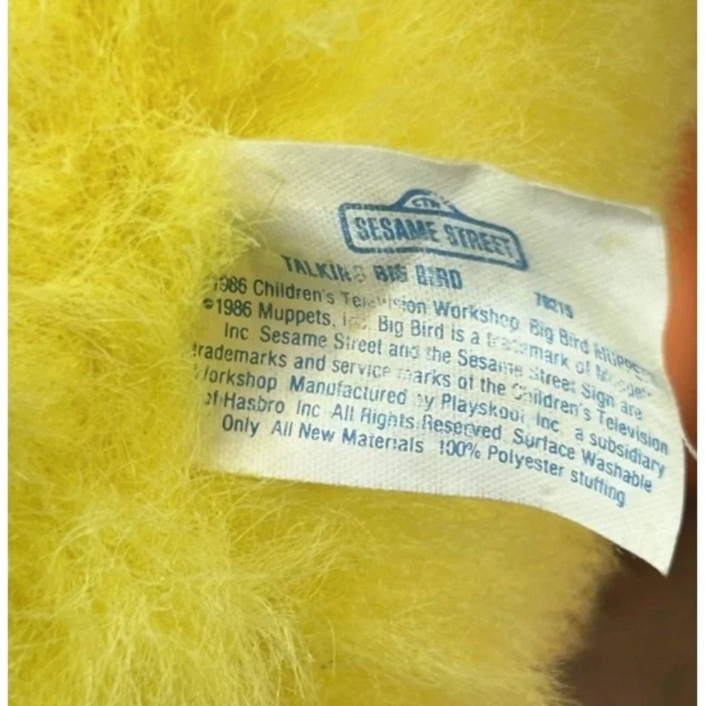 VTG 1986 Playskool Talking Big Bird Plush Sesame Street 22